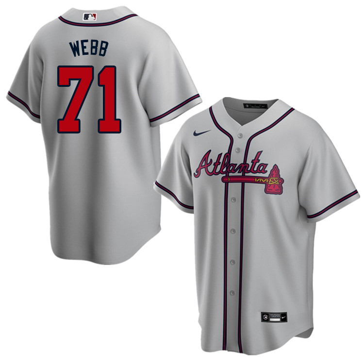 Nike Men #71 Jacob Webb Atlanta Braves Baseball Jerseys Sale-Gray